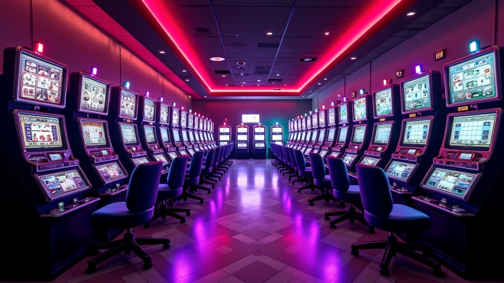Vodka Casino — неоновый игровой зал в стиле синтвейв